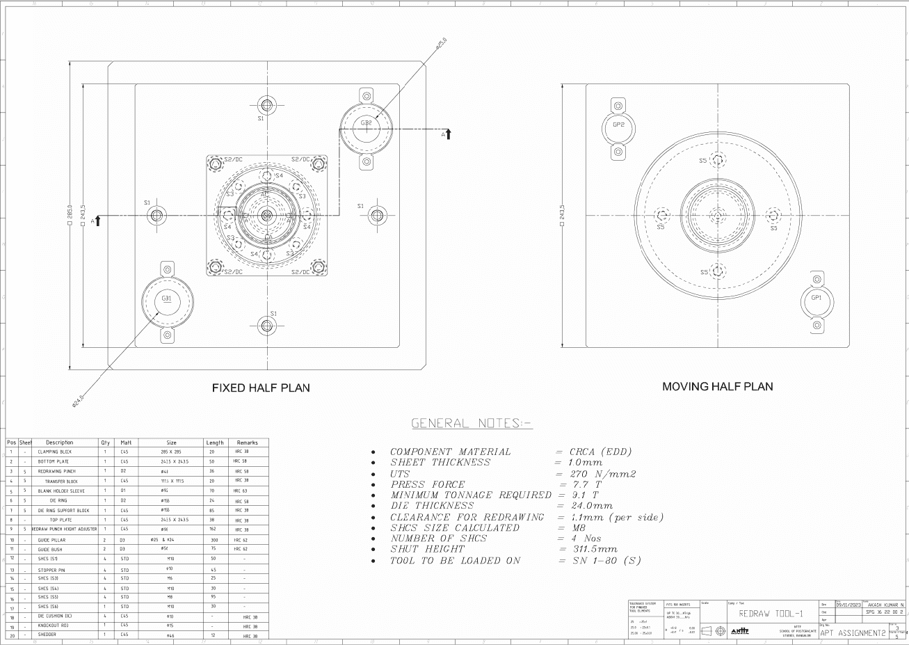 Multi-Stage Drawing Tool System