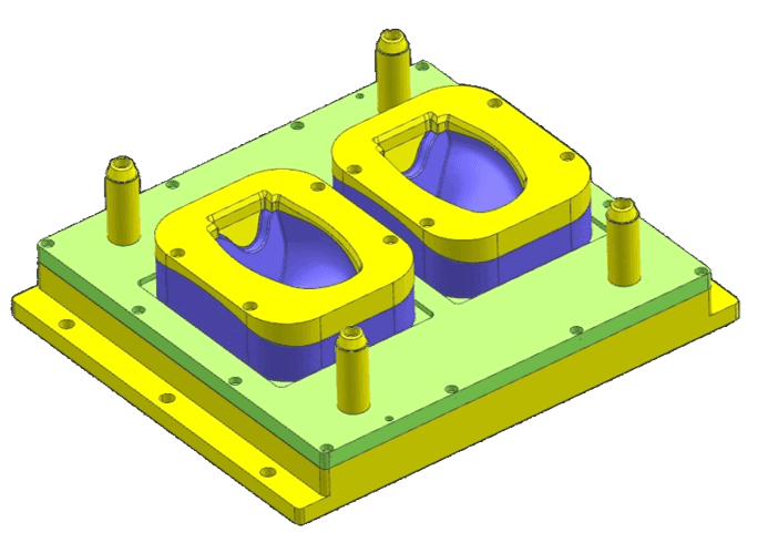 HOT PRESS MOLD FOR TWO CAVITY 8 INCH SHOE cover