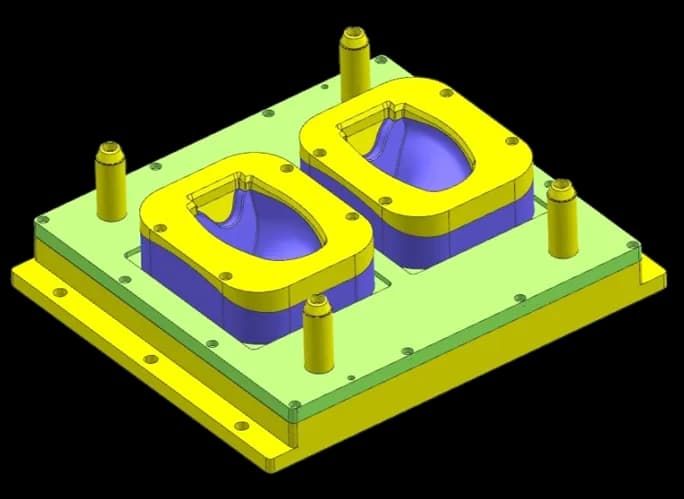 HOT PRESS MOLD FOR TWO CAVITY 8 INCH SHOE thumb 2